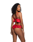 Flutter Bunny Two Piece Lounge Set - Red/Black -