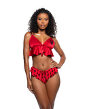 Flutter Bunny Two Piece Lounge Set - Red/Black -