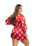 Chill Bunny Robe - Red/White -
