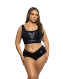 Bling Bunny Two Piece Lounge Set - Black -