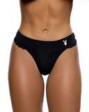Ultra Soft Playboy Thong - Black/White -