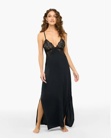 Pret A Porter Maxi Italian Nightie - Black -