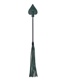 BB Store emerald green dual impact crop with spade tip and faux leather falls, 80% Polyurethane, 20% PVC.