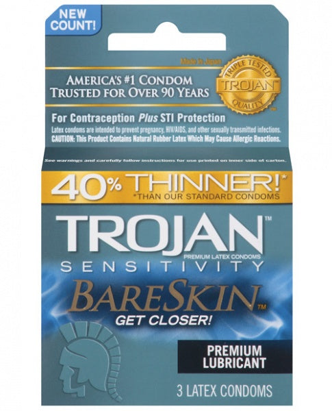 Trojan Bareskin Condoms - Box of 3 BB Store Trojan Bareskin Condoms - Box of 3 BB Store