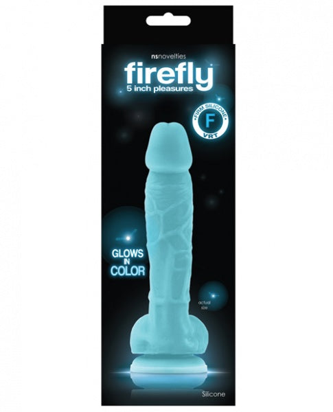 Firefly 5" Silicone Glowing Dildo - Blue  BB Store