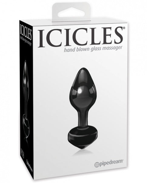 Icicles No. 44 Hand Blown Glass Butt Plug - Black BB Store Icicles No. 44 Hand Blown Glass Butt Plug - Black BB Store