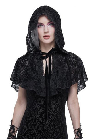 Lace Renaissance Cape - Black - One Size