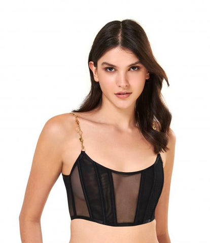 Emery Soft Bustier - Black/Gold -