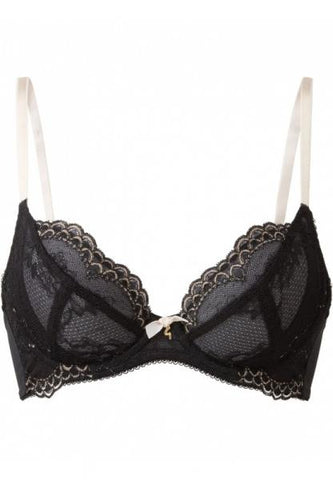 Superboost Lace Non-Padded Plunge Bra - Black/Ivory Rose -