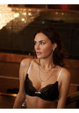 Superboost Lace Non-Padded Plunge Bra - Black/Ivory Rose -