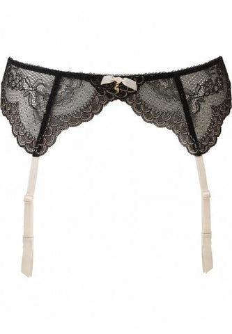 Superboost Lace Suspender - Black/Ivory Rose -