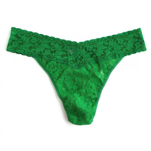 Lace Original Rise Thong - Mistletoe Green - One Size