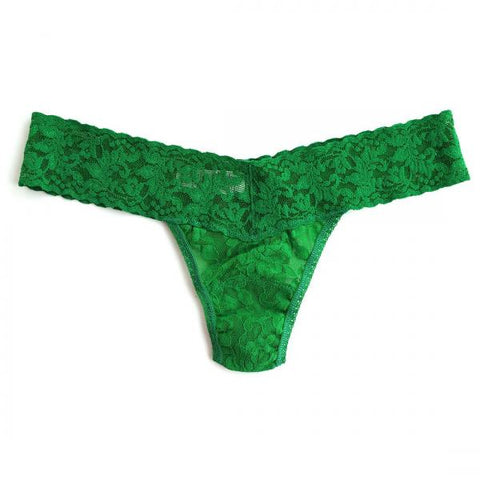 Signature Lace Petite Size Thong - Mistletoe Green - One Size