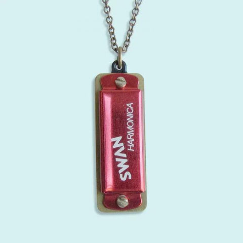 Harmonica Necklace - Red