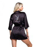 Playboy Sparkling Bunny Robe - Black -
