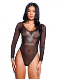 Playboy Sparkling Bunny Teddy - Black -