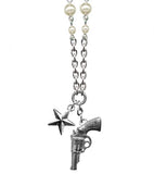 Star Gun Sweet & Petite Necklace - Cream Pearl Glass Beads