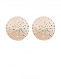 Diamante Satin Classic Pastie - Silver/Vintage Peach