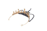 Gothic Princess Beaded Crown - Black
