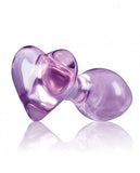 Crystal Heart Butt Plug - Purple