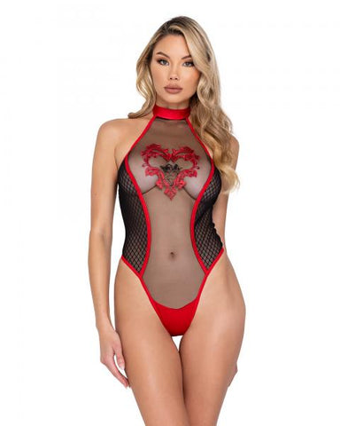 Cupid Heart Teddy - Red/Black -