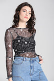 Hello Goodbye Mesh Top - Black -