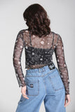 Hello Goodbye Mesh Top - Black -