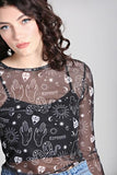 Hello Goodbye Mesh Top - Black -