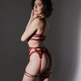Kane Garter with Removable Choker - Ruby -