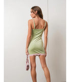 Velvet Corduroy Mini Dress - Apple Mint -