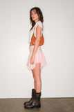 Textured Knit Pointed Hem Skort - Blush Pink -