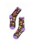 Magic Mushrooms Black Sheer Crew Sock - U.S. W5.5-10