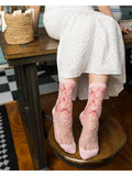 Cherry Blossom Sheer Crew Sock - U.S. W5.5-10