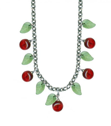 Glass Cherry Retrolite Necklace