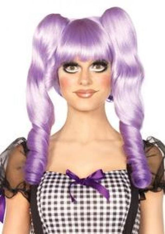 Dolly Bob Wig With Ringlet Clips - Lavender