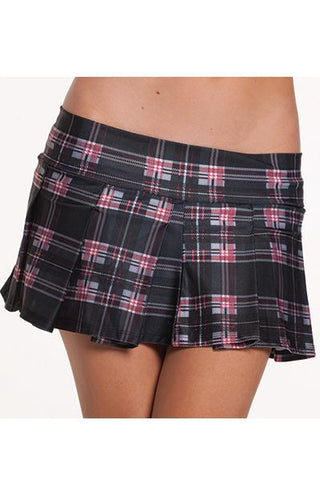 Plaid School Girl Skirt - Black -