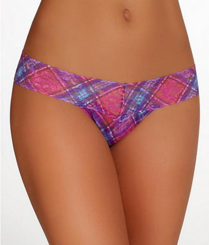Berry Plaid Low Rise Thong One Size