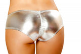 Silver - Metallic Pucker Back Short -