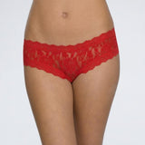 Lace Open Gusset Hipster - Red -