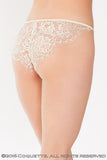 Satin Rigid Eyelash Lace Panty - Ivory - One Size