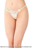 Satin Rigid Eyelash Lace Panty - Ivory - One Size/X-Large
