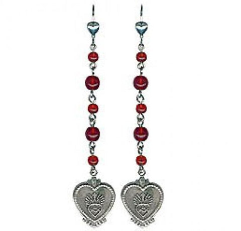 Metal Heart Dangle Earrings