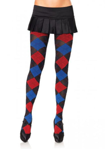 Opaque Woven Argyle Tights