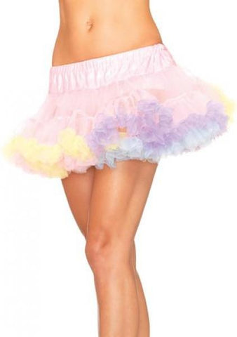 Mini Tulle Rainbow Trimmed Petticoat - One Size