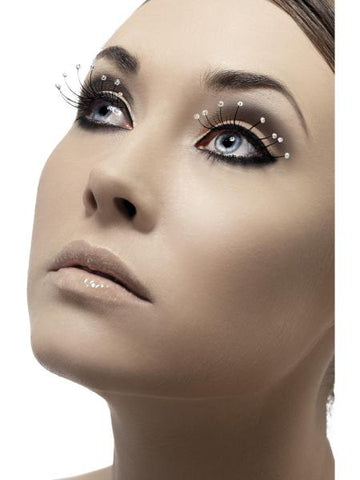 Black Eyelashes with Droplets