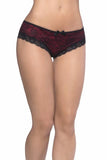 Black/Red - Lace Cage Back Panty -