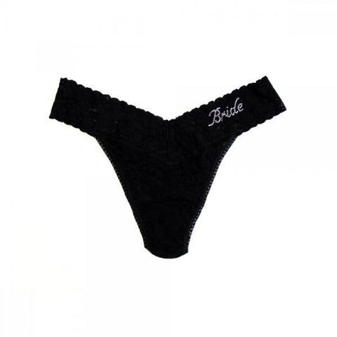 Bride Lace Original Rise Thong - Black - One Size