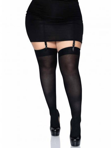 Nylon Over Knee Thigh High - Black - Queen Size