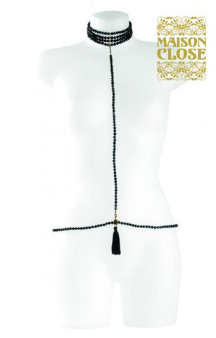 Noir Jet Pearls Romantiques Harness - One Size