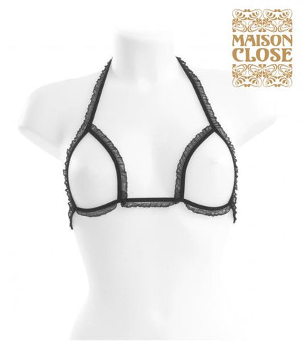 Noir Bra-Elastic Tulle Peek-a-boo One Size